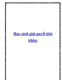 Học cách giải quyết khó khăn
