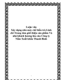 Luận văn Xây dựng nhà máy chế biến trà Linh chi Trung tâm giới thiệu sản phẩm Và nhà khách hương lúa của Công ty Nấm Xuất khẩu Thanh Bình