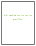 Kiểm tra kết nối đang được thực hiện trong hệ thống