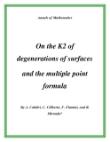 Đề tài "  On the K2 of degenerations of surfaces and the multiple point formula "