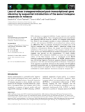 Báo cáo khoa học: Loss of sense transgene-induced post-transcriptional gene silencing by sequential introduction of the same transgene sequences in tobacco