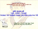  MỐI QUAN HỆ THẾ - PHÁP –THUẬT TRONG TƯ TƯỞNG PHÁP TRỊ CỦA HÀN PHI TỬ