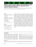 Báo cáo khoa học: NtKTI1, a Kunitz trypsin inhibitor with antifungal activity from Nicotiana tabacum, plays an important role in tobacco’s defense response
