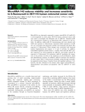 Báo cáo khoa học: MicroRNA-143 reduces viability and increases sensitivity to 5-ﬂuorouracil in HCT116 human colorectal cancer cells