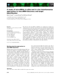 Báo cáo khoa học: A study of microRNAs in silico and in vivo: bioinformatics approaches to microRNA discovery and target identiﬁcation