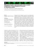Báo cáo khoa học: Mass spectrometric characterization of the covalent modiﬁcation of the nitrogenase Fe-protein in Azoarcus sp. BH72