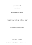 Luận văn Thạc sĩ toán học: Phương trình đồng dư