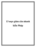 13 mẹo giảm cân nhanh kiểu Pháp