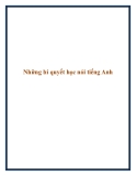 Những bí quyết học nói tiếng Anh.