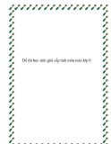 Đề thi học sinh giỏi cấp tỉnh Toán học 9