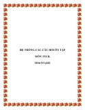 HỆ THỐNG CÁC CÂU HỎI ÔN TẬP MÔN TTCK 
