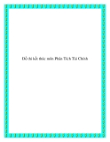 Đề thi kết thúc môn Phân Tích Tài Chính