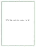 Đề thi Nhập môn tài chính tiền tệ ca 4 hk1 k26