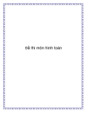Đề thi môn hình toán