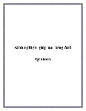 Kinh nghiệm giúp nói tiếng Anh tự nhiên