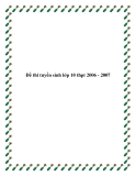 Đề thi tuyển sinh lớp 10 thpt 2006 - 2007