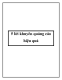 5 lời khuyên quảng cáo hiệu quả