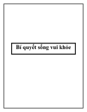 Bí quyết sống vui khỏe