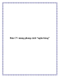 Bản CV mang phong cách “ngân hàng”