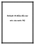 Default 10 điểm đến mơ ước của nước Mỹ