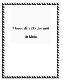 7 bước để SEO cho một từ khóa
