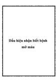 Dấu hiệu nhận biết bệnh mỡ máu
