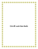 Giá đỗ xanh làm thuốc