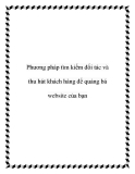 Phương pháp tìm kiếm đối tác và thu hút khách hàng để quảng bá website của bạn