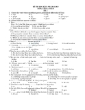 Đề thi học kỳ II môn tiếng anh 10 năm học 2012 - 2013 - Đề 1 (kèm đáp án)
