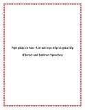 Ngữ pháp cơ bản –Lời nói trực tiếp và gián tiếp (Dicrect and Indirect Speeches)