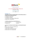 ĐỀ THI TUYỂN DỤNG Chuyên viên QHKH Doanh nghiệp – HDBank 