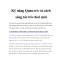 Kỹ năng Quản trò và cách sáng tác trò chơi mới