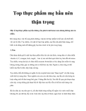 Top thực phẩm mẹ bầu nên thận trọng