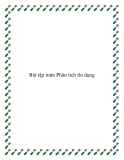 Bài tập môn Phân tích tín dụng