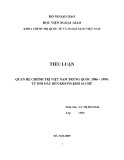 Tiểu luận:Quan hệ chính trị Việt Nam Trung Quốc 1986-1999.Từ đối đầu đến khuân khổ  16 chữ