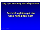 Các kinh nghiệm quý báu của công nghệ phần mềm