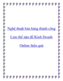 Nghệ thuật bán hàng thành công -  Làm thế nào để Kinh Doanh Online hiệu quả