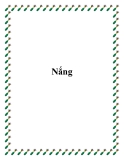 Truyện ngắn: Nắng