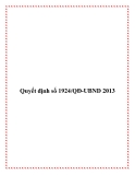 Quyết định số 1924/QĐ-UBND 2013