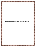 Văn bản số 21/2013/QĐ-UBND 2013