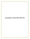 Văn bản quyết định số 11/2013/QĐ-UBND 2013