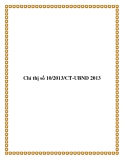 Chỉ thị số 10/2013/CT-UBND 2013