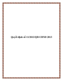 Văn bản quyết định số 11/2013/QĐ-UBND