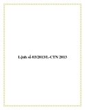 Lệnh số 03/2013/L-CTN 2013