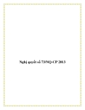 Nghị quyết số 73/NQ-CP 2013