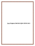 Văn bản quyết định số 08/2013/QĐ-UBND 2013