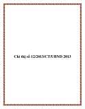 Chỉ thị số 12/2013/CT/UBND 2013