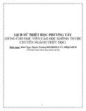 Bài giảng Lịch sử triết học phương Tây - Đinh Ngọc Thạch