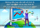 Bài giảng Những điều bạn cần biết về Kinh tế, cách vận hành và dự báo kinh tế: Kinh tế vĩ mô