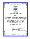 Tiểu luận Văn hóa doanh nghiệp: Khái niệm văn hóa doanh nghiệp, vai trò văn hóa doanh nghiệp, các dạng văn hóa doanh nghiệp, phân biệt văn hóa phương Đông và văn hóa phương Tây